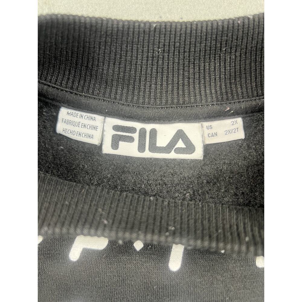 Fila Women's 2XL Black Cropped Sweatshirt with Logo Print Streetwear - Picture 4 of 7